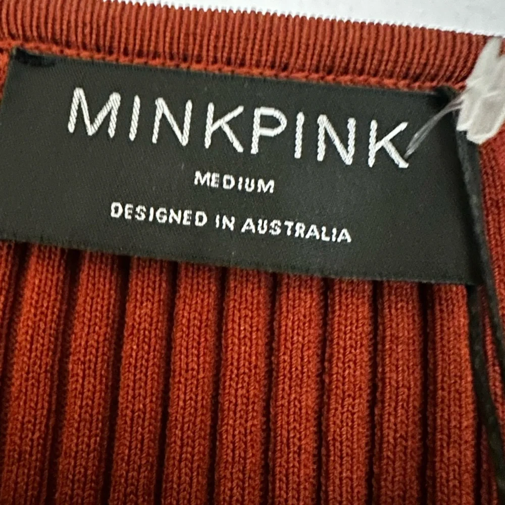 MINKPINK Rust Backless Long Sleeve Dress - Picture 6 of 8